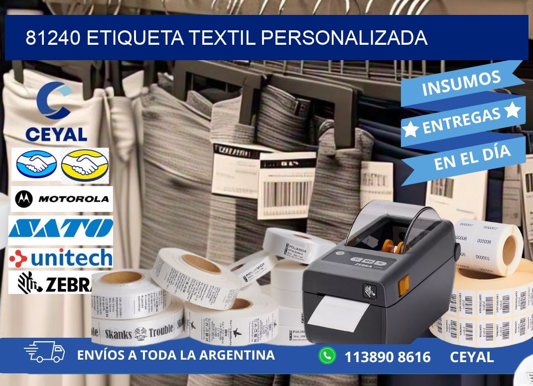 81240 Etiqueta textil personalizada