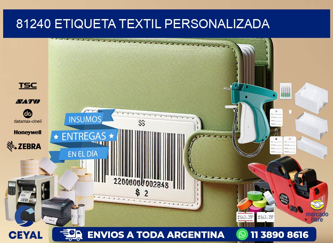 81240 Etiqueta textil personalizada