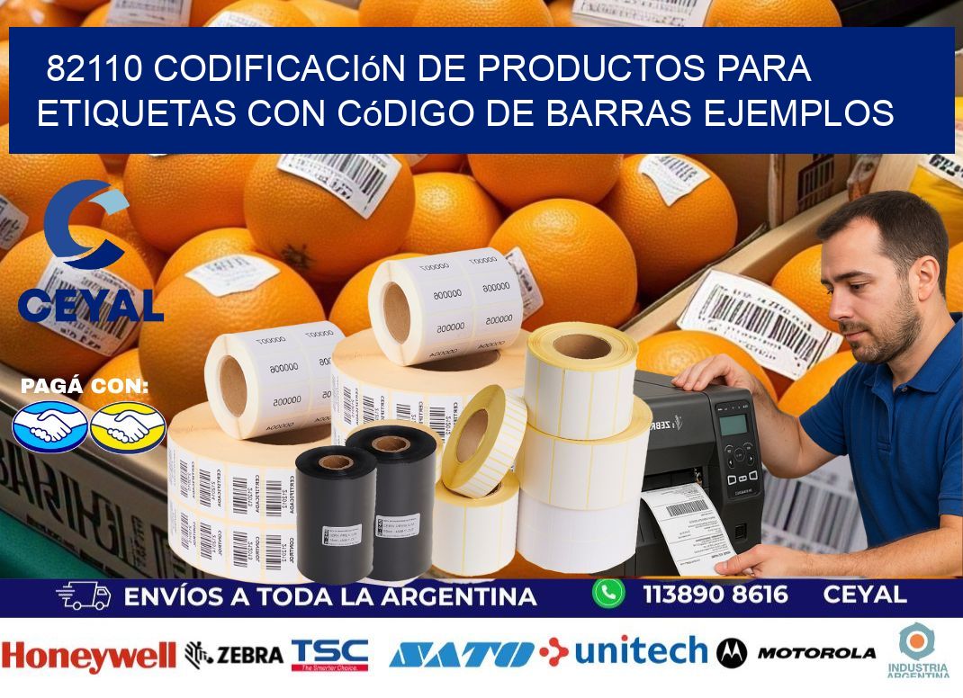 82110 Codificación de productos para etiquetas con código de barras ejemplos