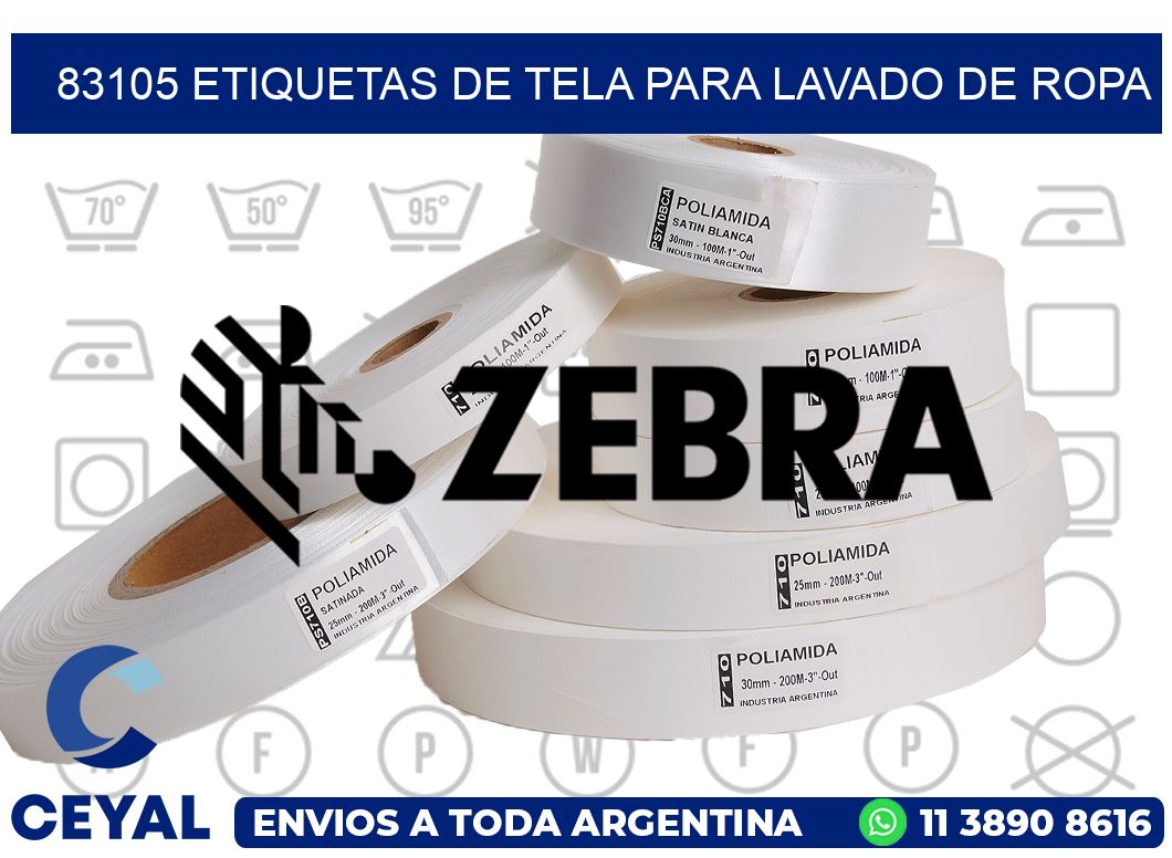 83105 Etiquetas de tela para lavado de ropa