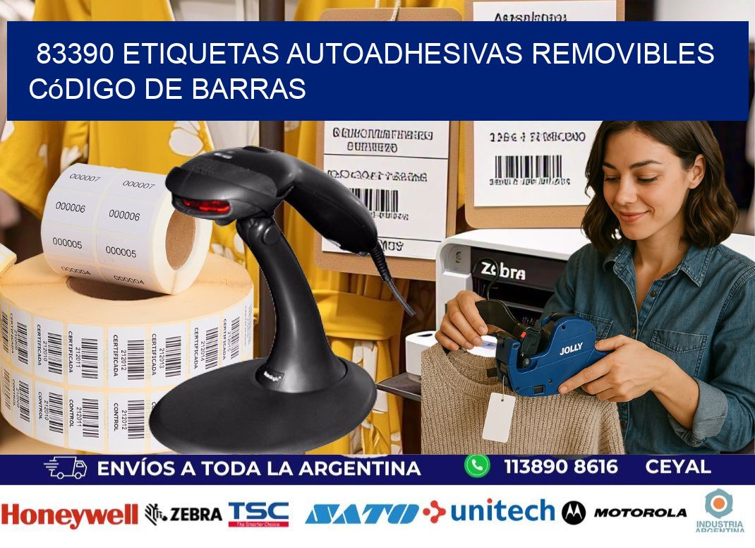 83390 etiquetas autoadhesivas removibles código de barras