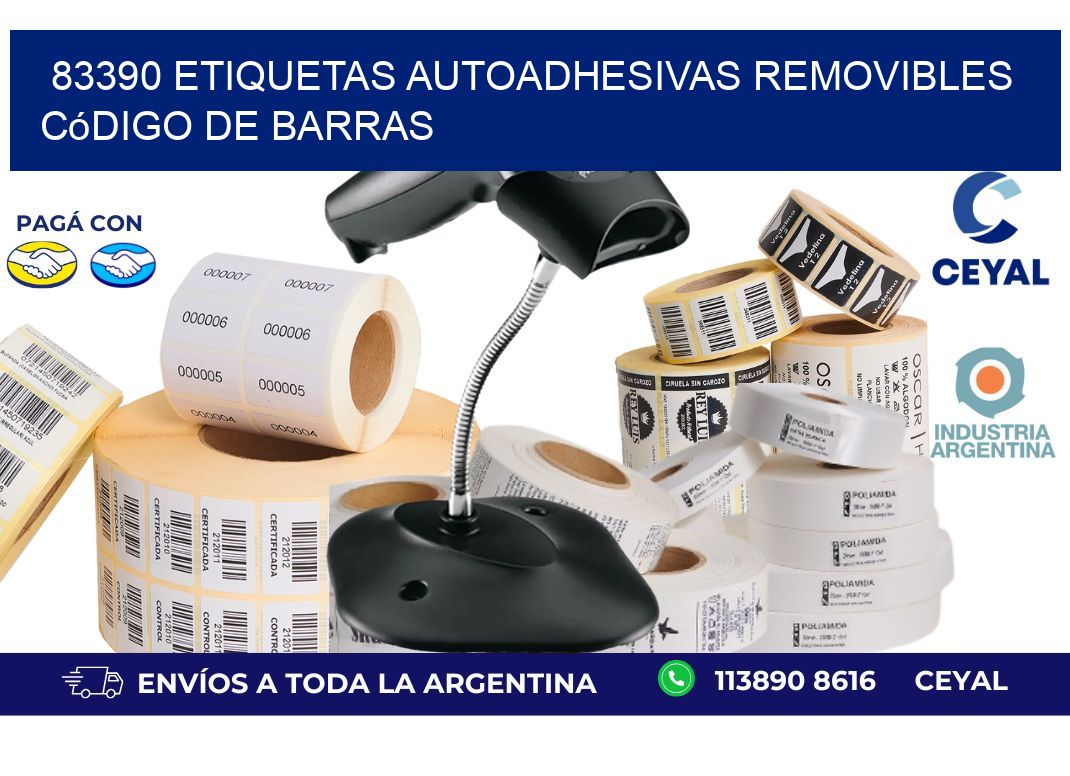 83390 etiquetas autoadhesivas removibles código de barras