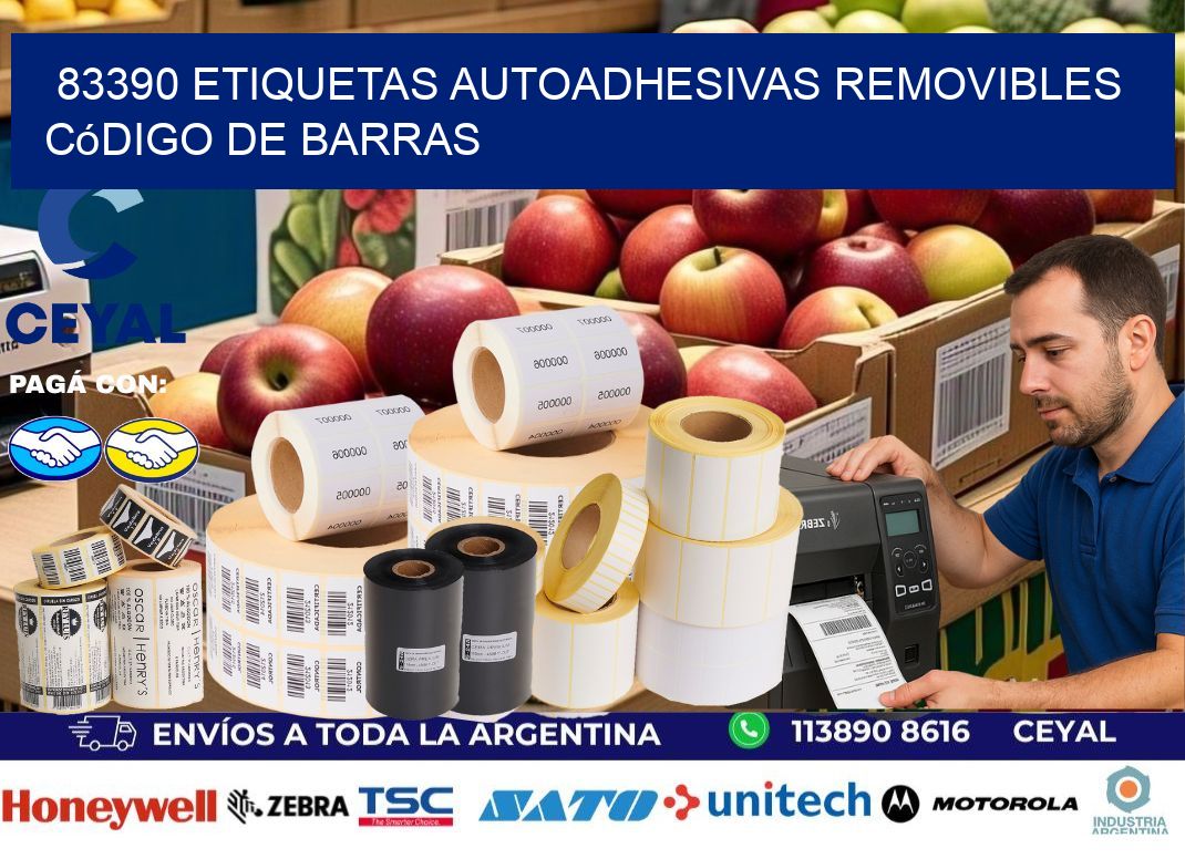 83390 etiquetas autoadhesivas removibles código de barras