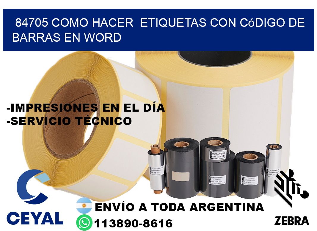 84705 Como hacer  etiquetas con código de barras en Word