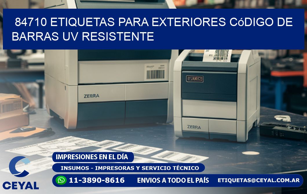 84710 etiquetas para exteriores código de barras UV resistente