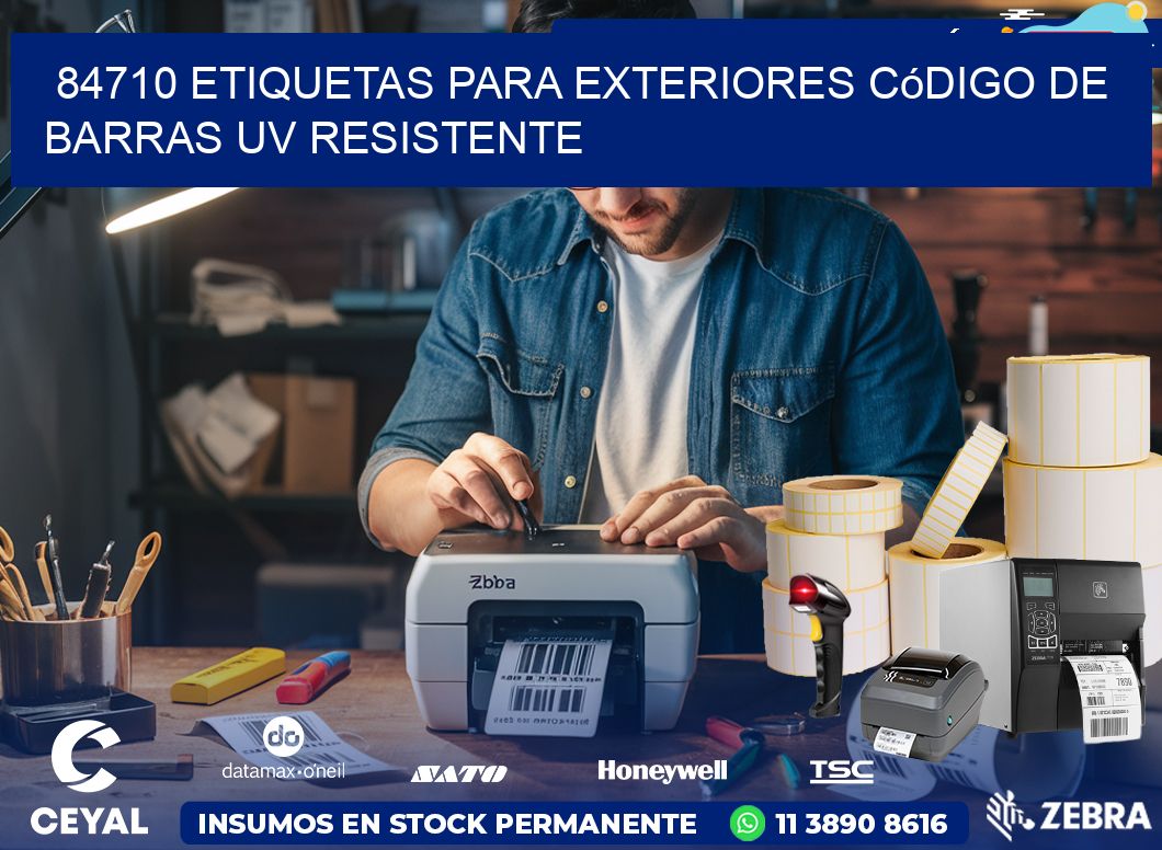 84710 etiquetas para exteriores código de barras UV resistente