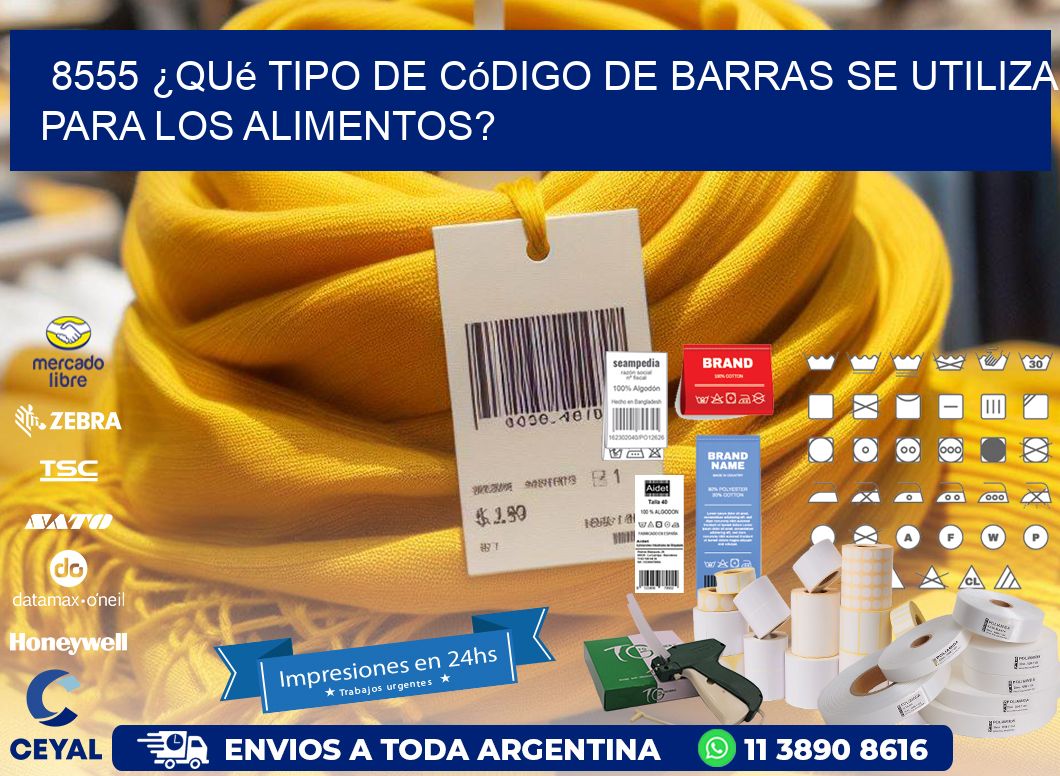 8555 ¿Qué tipo de código de barras se utiliza para los alimentos?