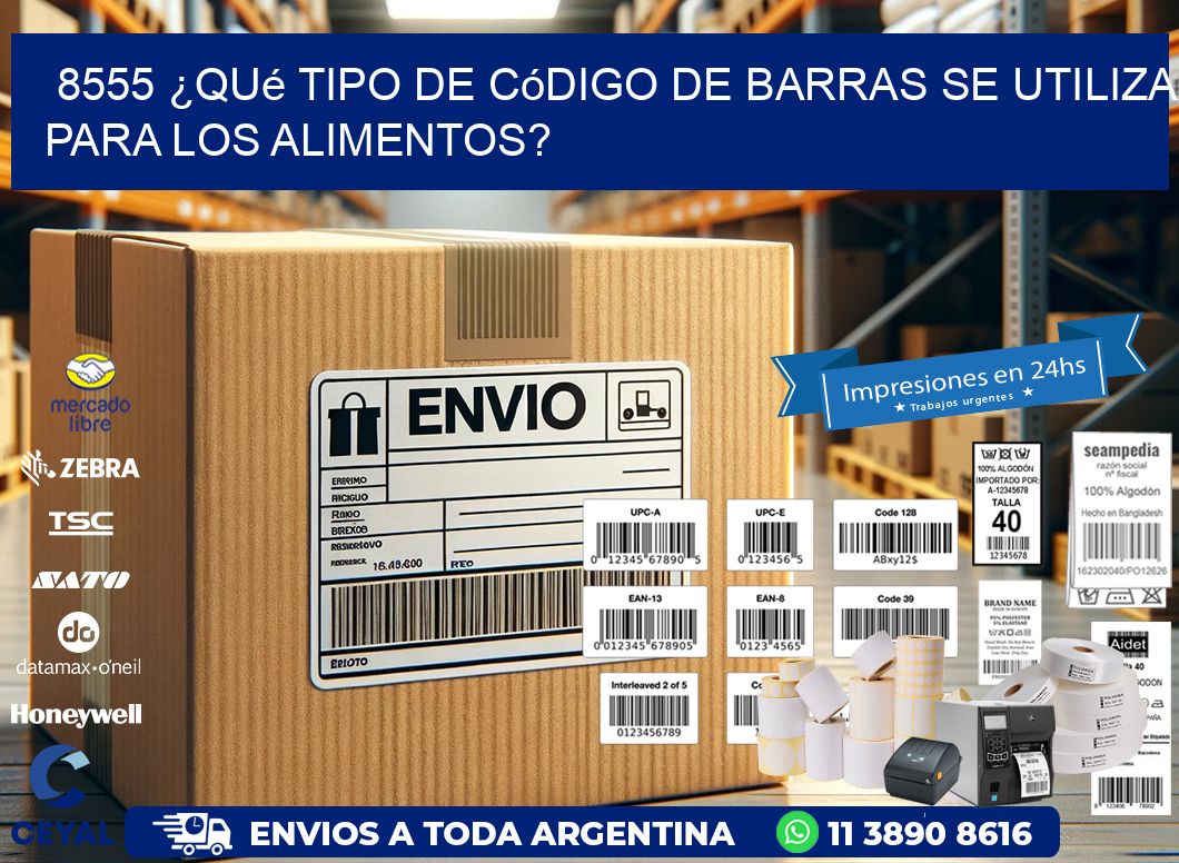 8555 ¿Qué tipo de código de barras se utiliza para los alimentos?