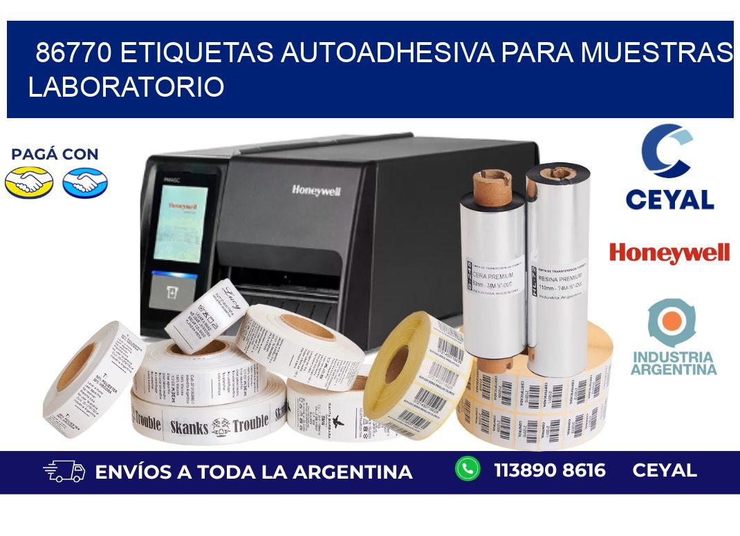 86770 etiquetas autoadhesiva para muestras laboratorio