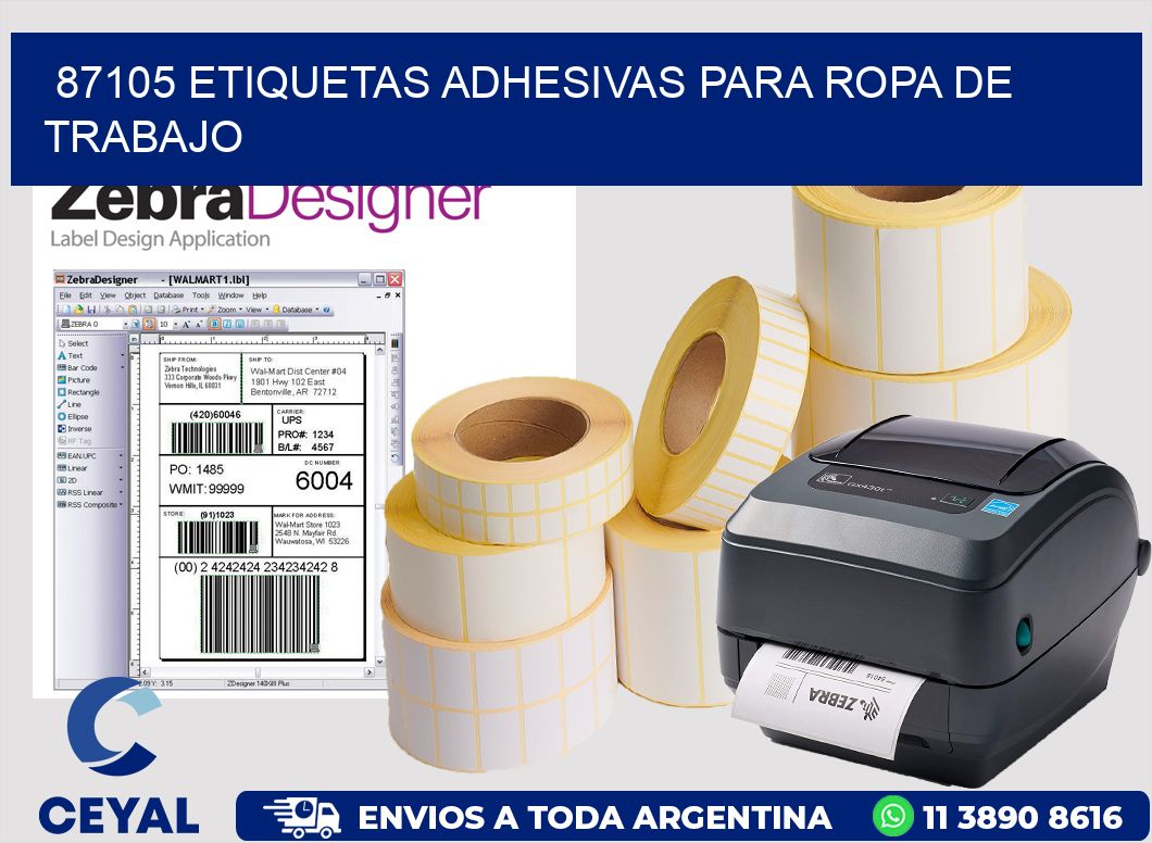 87105 Etiquetas adhesivas para ropa de trabajo