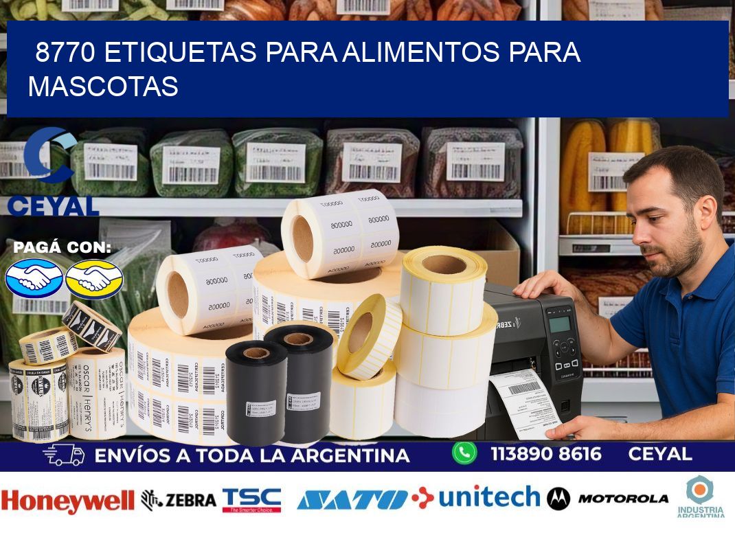 8770 Etiquetas para alimentos para mascotas