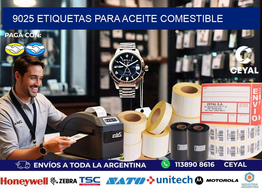9025 Etiquetas para aceite comestible
