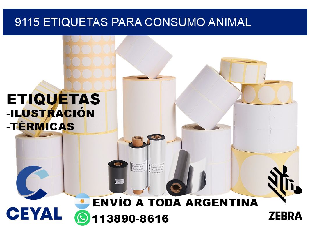 9115 Etiquetas para consumo animal