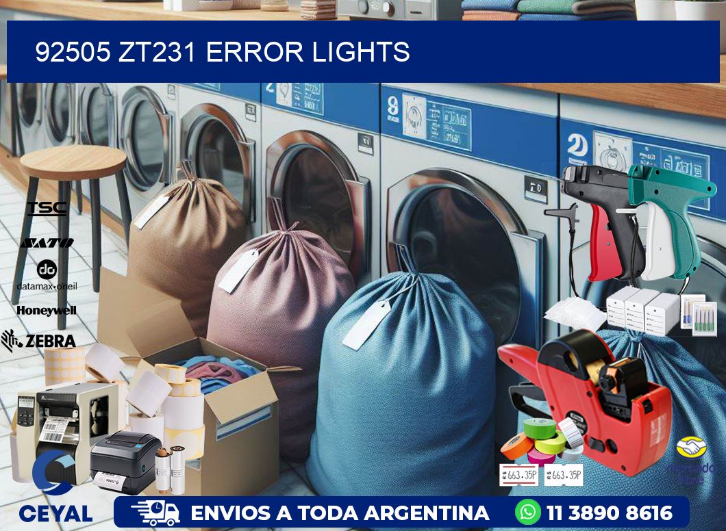 92505 ZT231 error lights