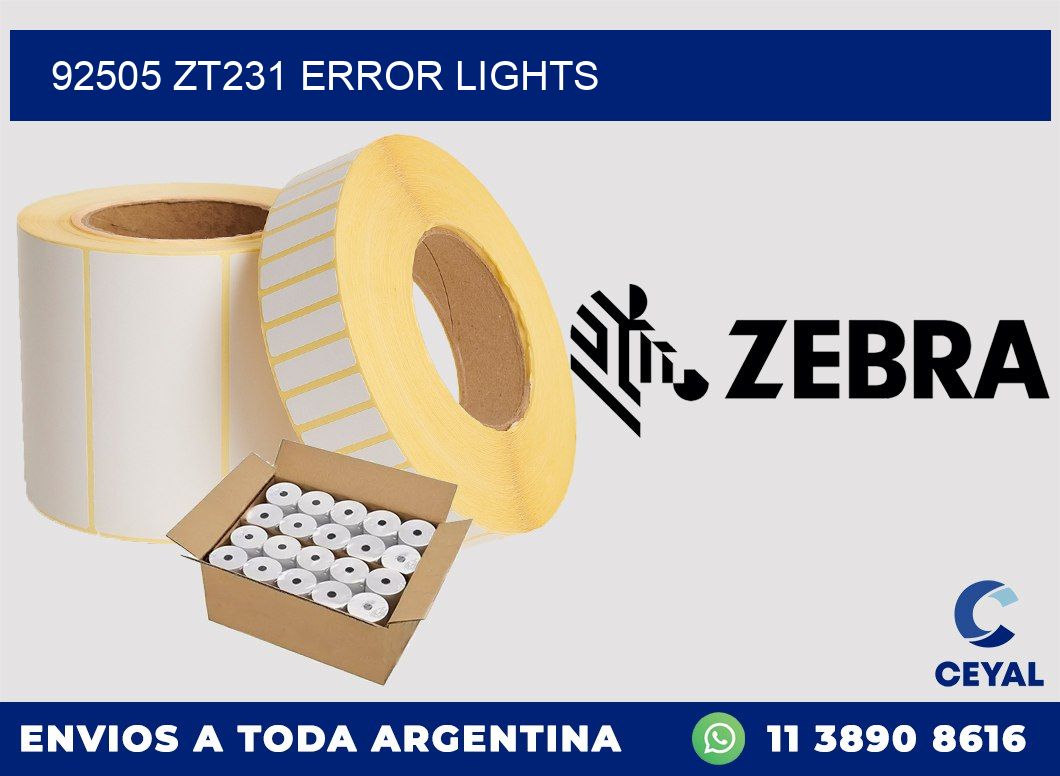 92505 ZT231 error lights