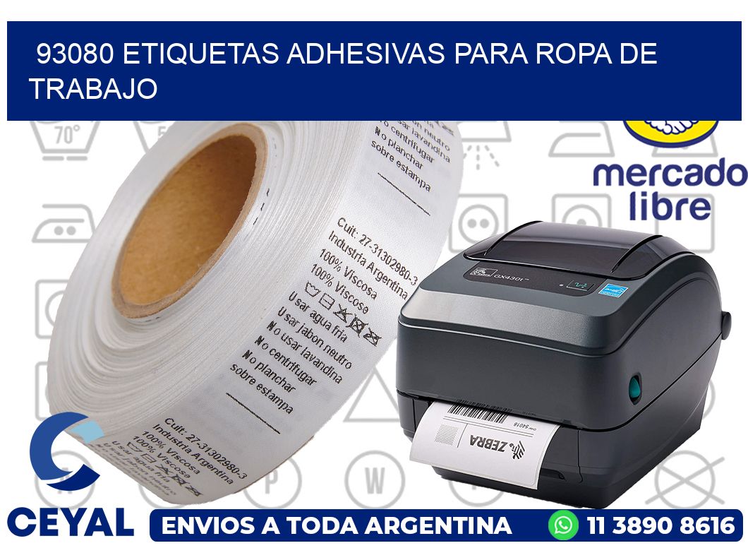 93080 Etiquetas adhesivas para ropa de trabajo