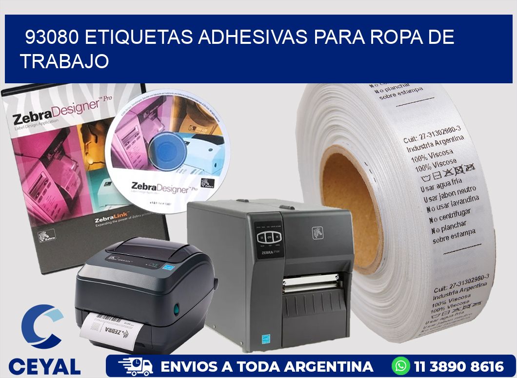 93080 Etiquetas adhesivas para ropa de trabajo