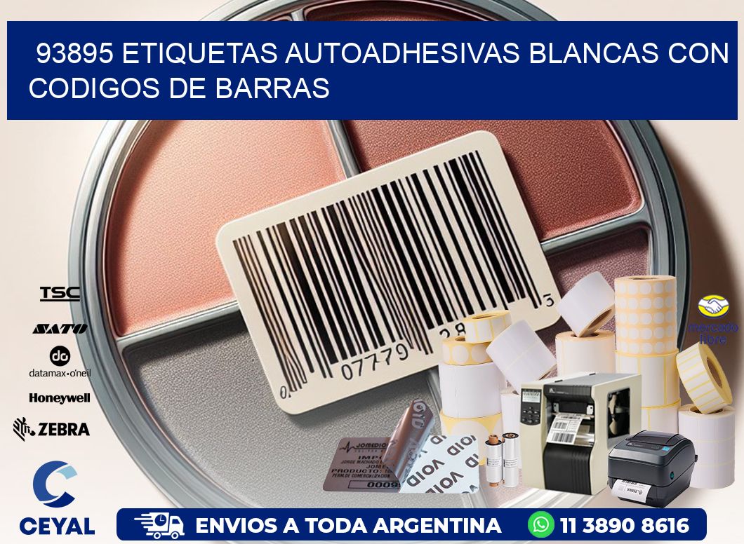 93895 etiquetas autoadhesivas blancas con codigos de barras