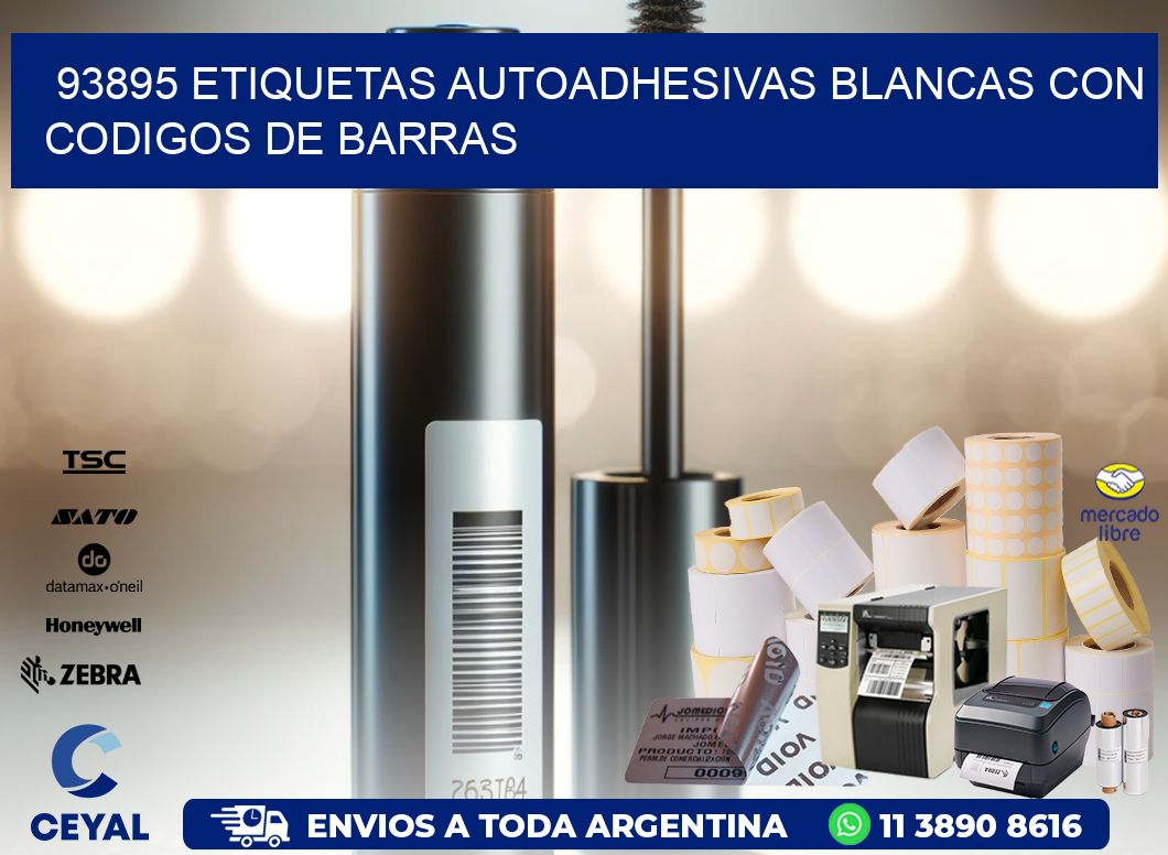 93895 etiquetas autoadhesivas blancas con codigos de barras