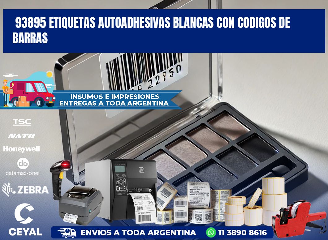 93895 etiquetas autoadhesivas blancas con codigos de barras