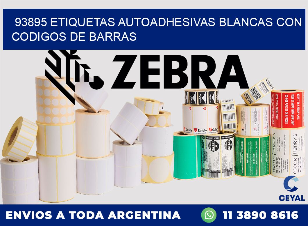 93895 etiquetas autoadhesivas blancas con codigos de barras