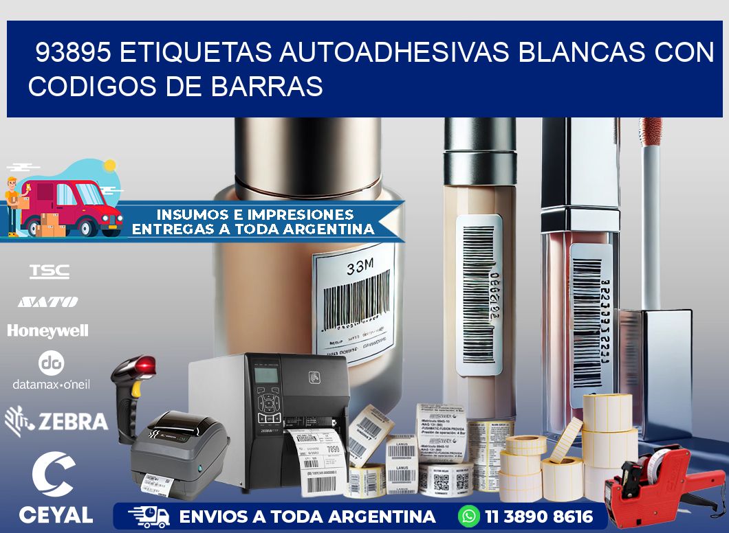 93895 etiquetas autoadhesivas blancas con codigos de barras