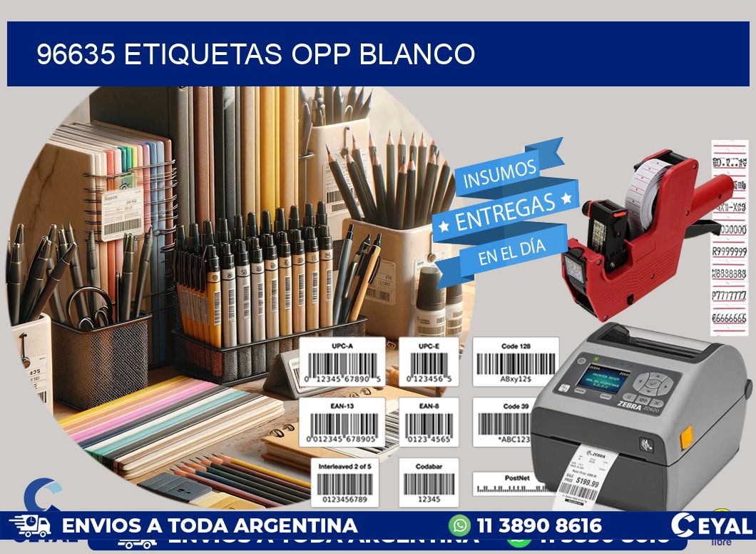 96635 etiquetas OPP blanco