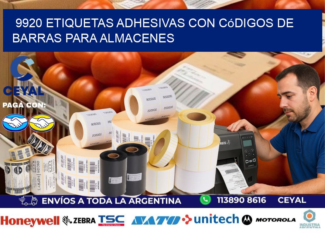 9920 etiquetas adhesivas con códigos de barras para almacenes