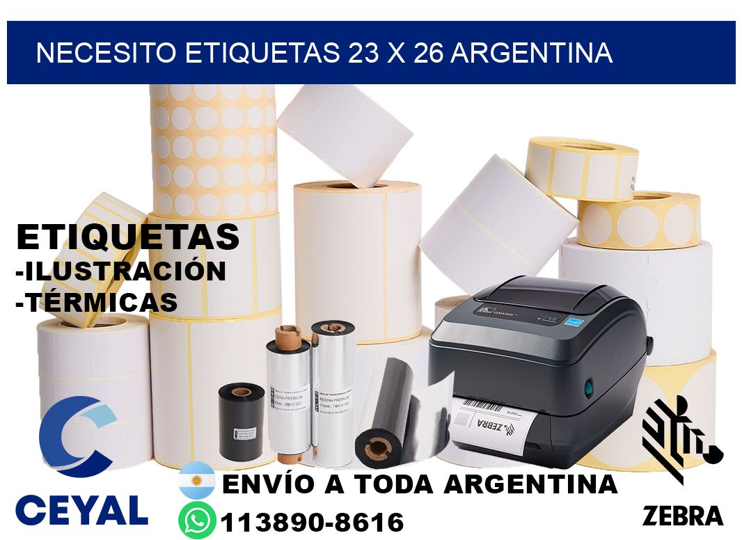 Necesito etiquetas 23 x 26 argentina