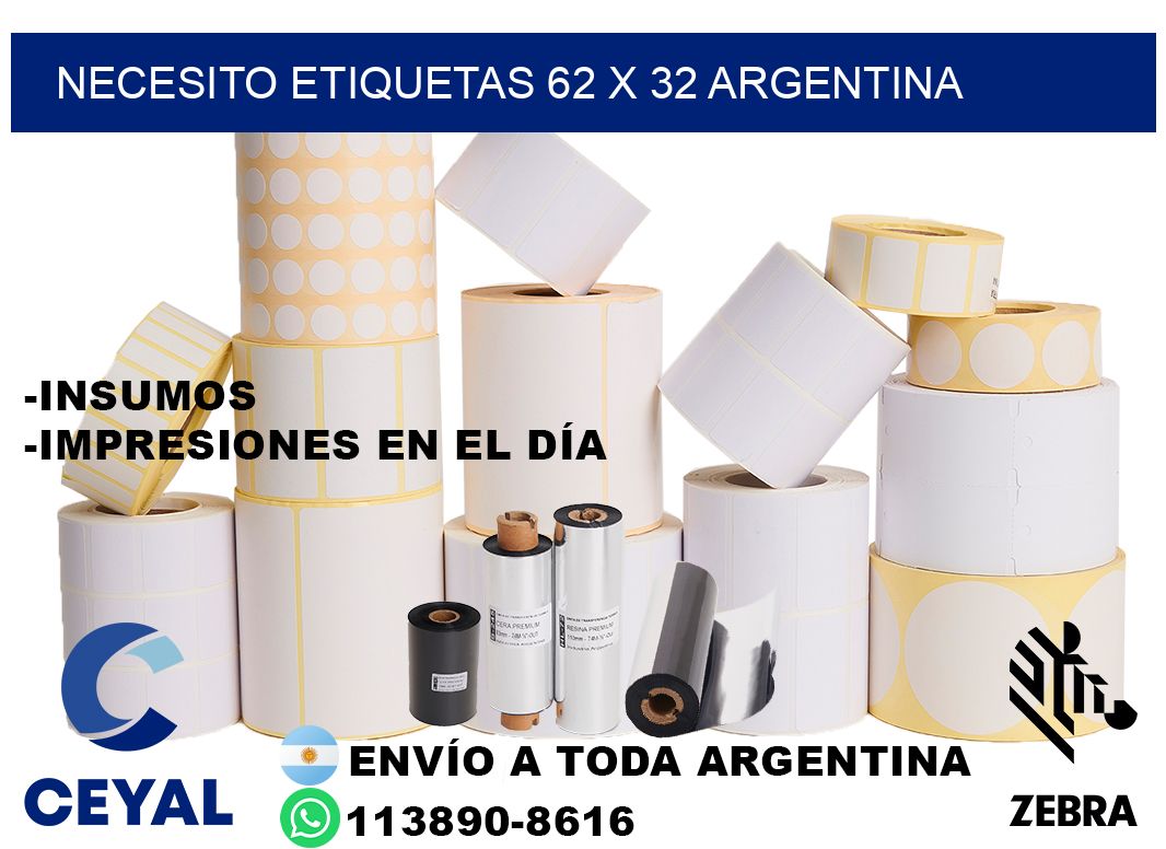 Necesito etiquetas 62 x 32 argentina