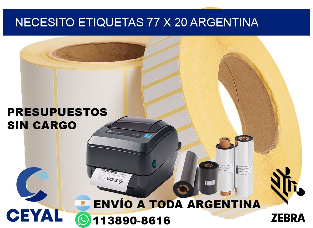 Necesito etiquetas 77 x 20 argentina
