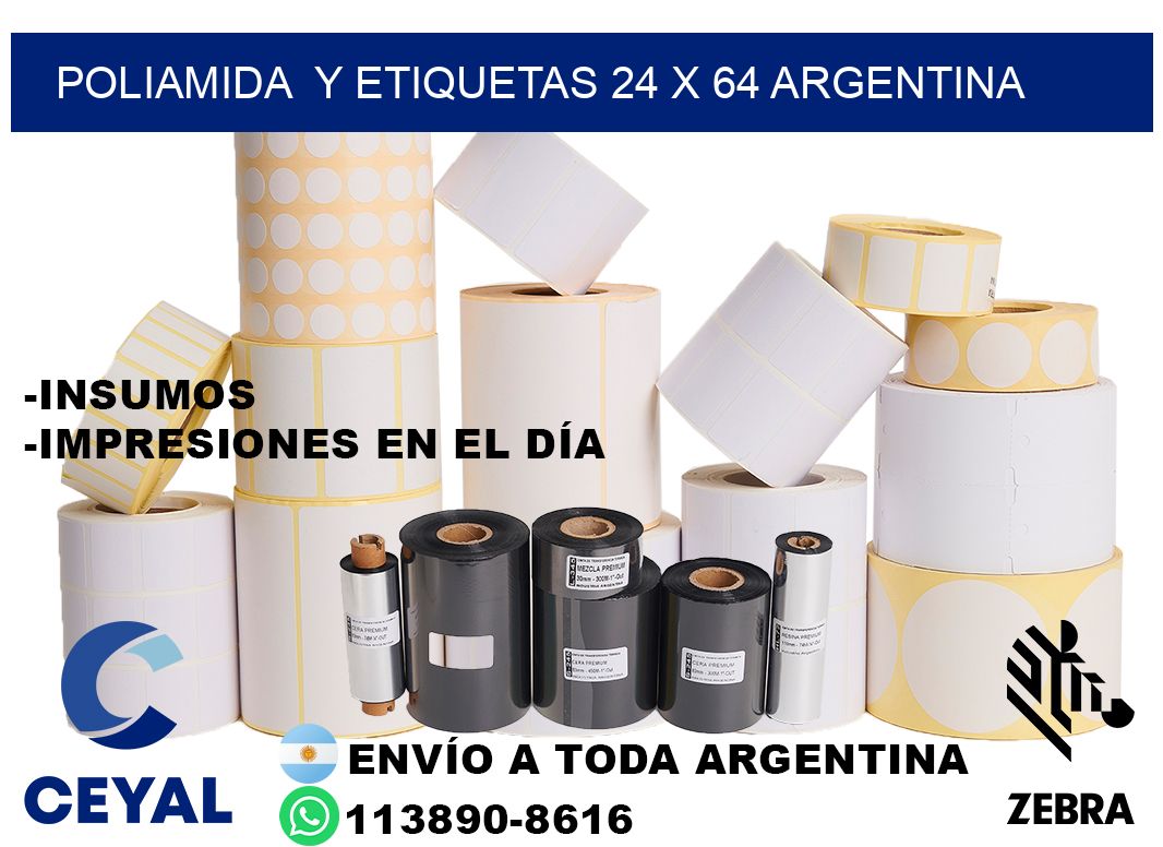 Poliamida  y etiquetas 24 x 64 argentina