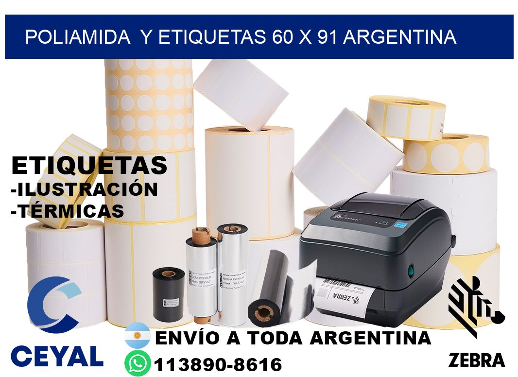 Poliamida  y etiquetas 60 x 91 argentina