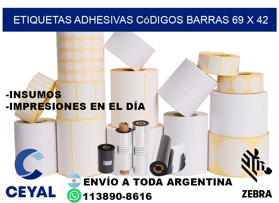 etiquetas adhesivas códigos barras 69 x 42