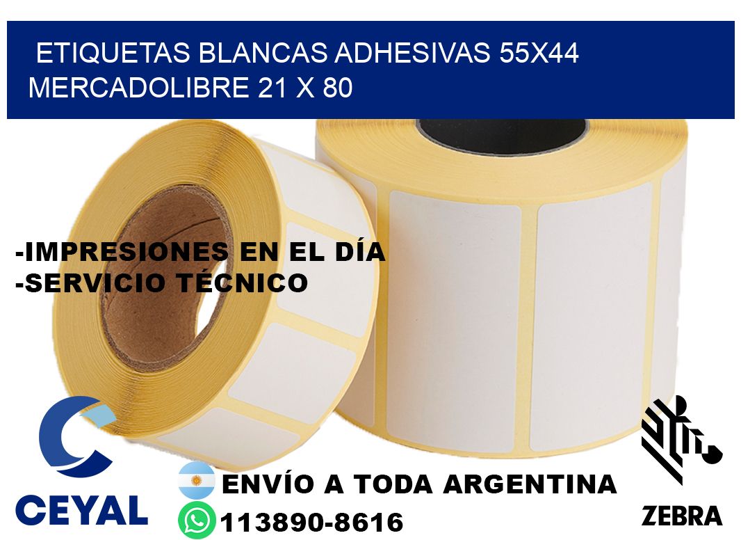 etiquetas blancas adhesivas 55x44 mercadolibre 21 x 80