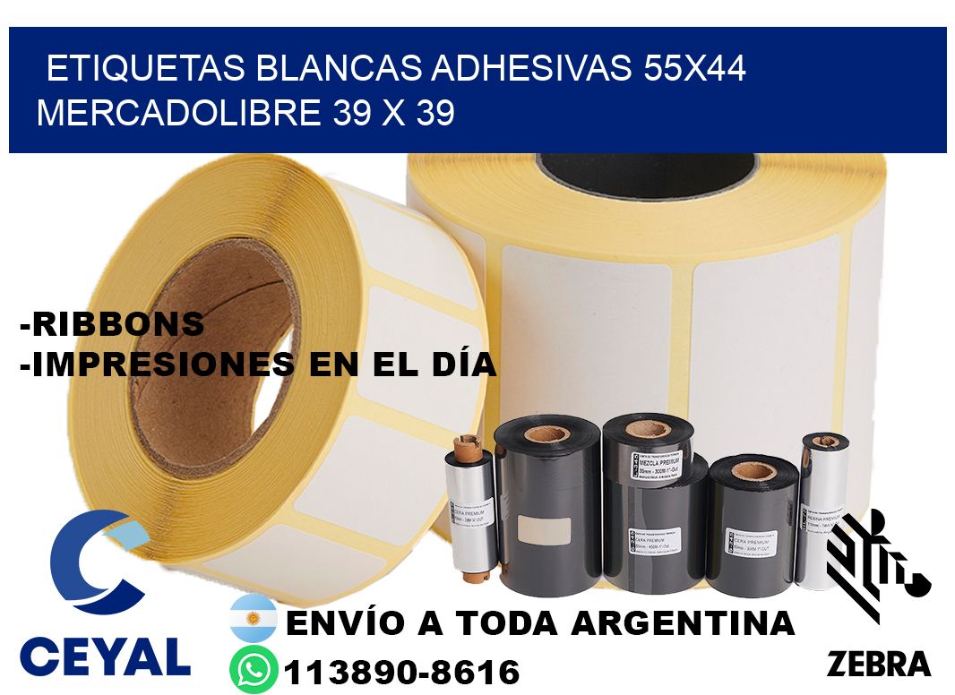 etiquetas blancas adhesivas 55x44 mercadolibre 39 x 39