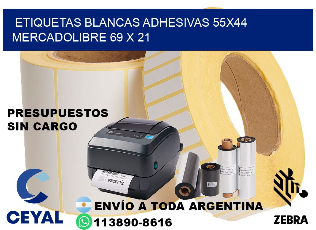 etiquetas blancas adhesivas 55x44 mercadolibre 69 x 21