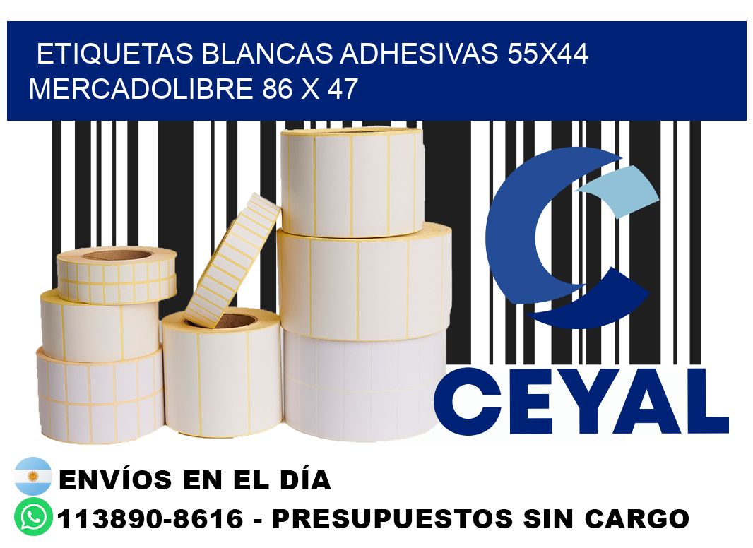 etiquetas blancas adhesivas 55x44 mercadolibre 86 x 47