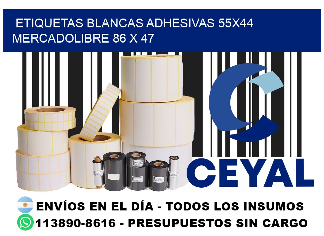 etiquetas blancas adhesivas 55x44 mercadolibre 86 x 47