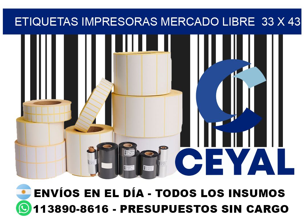 etiquetas impresoras mercado libre  33 x 43