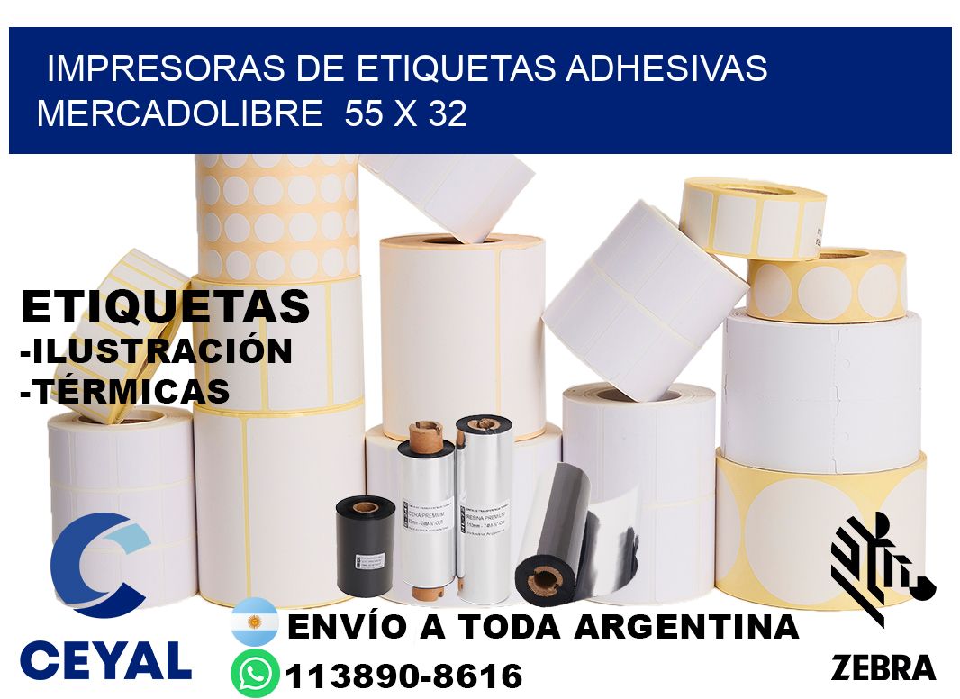 impresoras de etiquetas adhesivas mercadolibre  55 x 32
