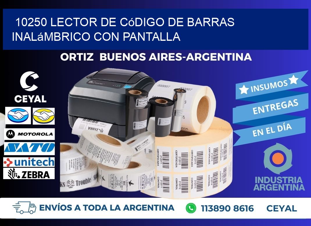 10250 Lector de código de barras inalámbrico con Pantalla