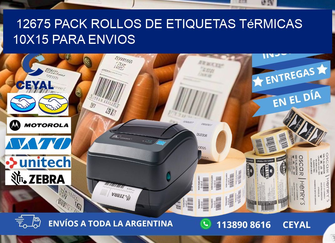 12675 pack rollos de etiquetas térmicas 10x15 para Envios