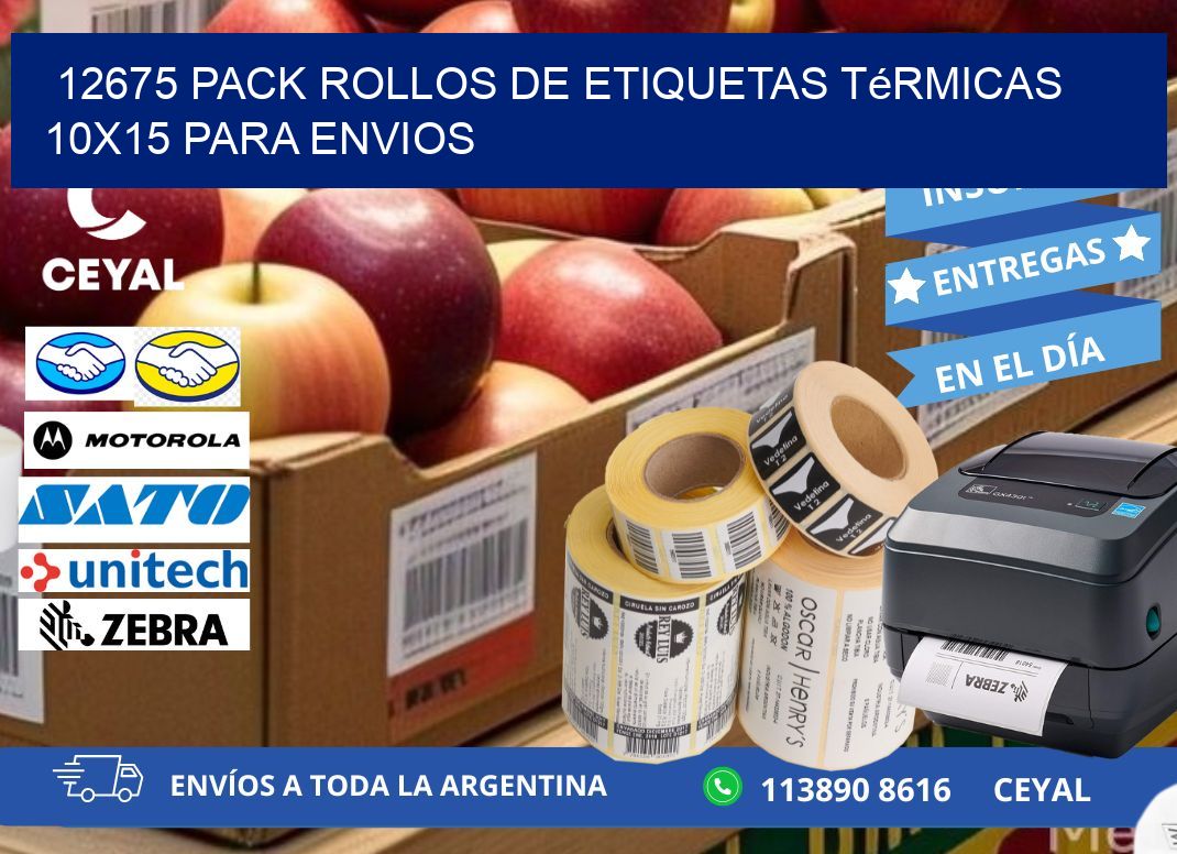 12675 pack rollos de etiquetas térmicas 10x15 para Envios