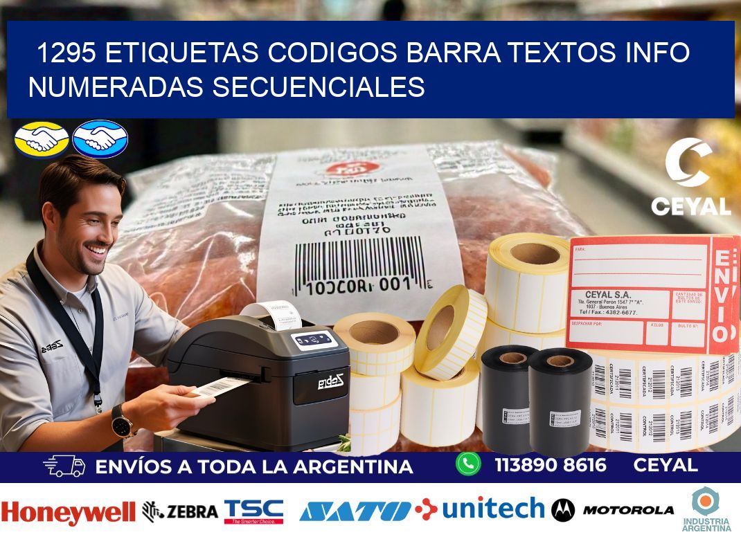 1295 Etiquetas Codigos Barra Textos Info Numeradas Secuenciales