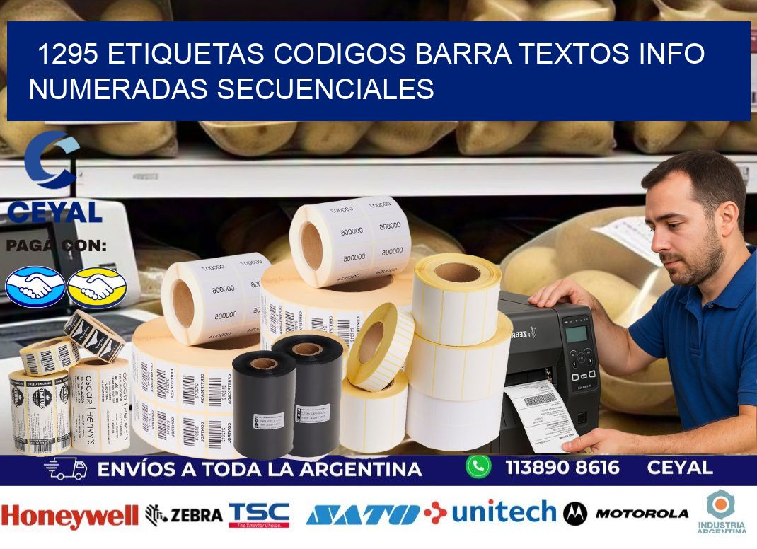 1295 Etiquetas Codigos Barra Textos Info Numeradas Secuenciales