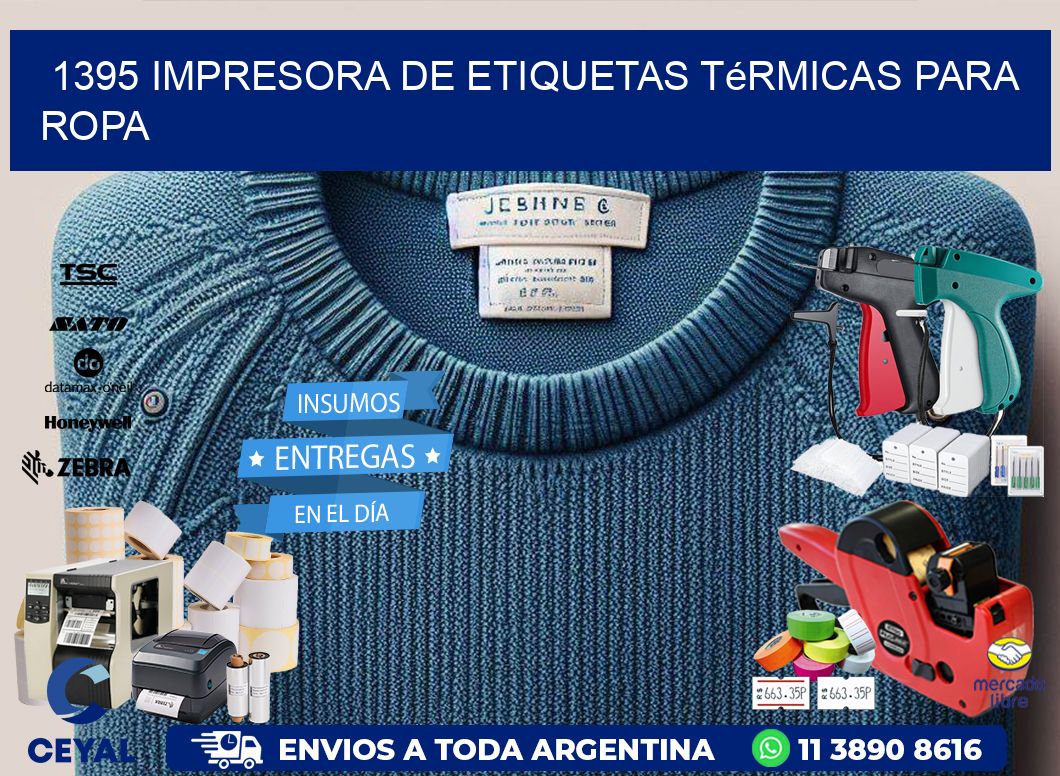 1395 impresora de etiquetas térmicas para ropa