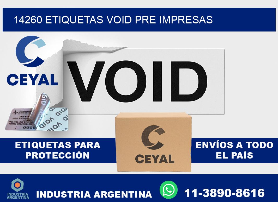14260 etiquetas void pre impresas