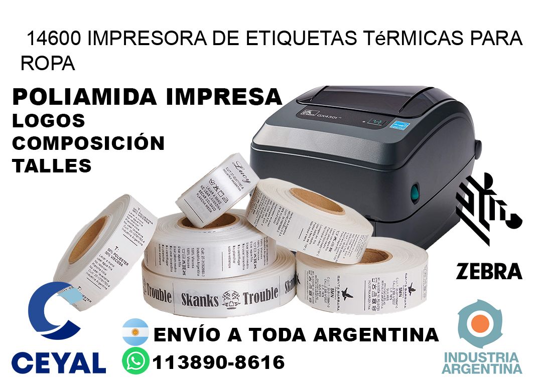 14600 impresora de etiquetas térmicas para ropa