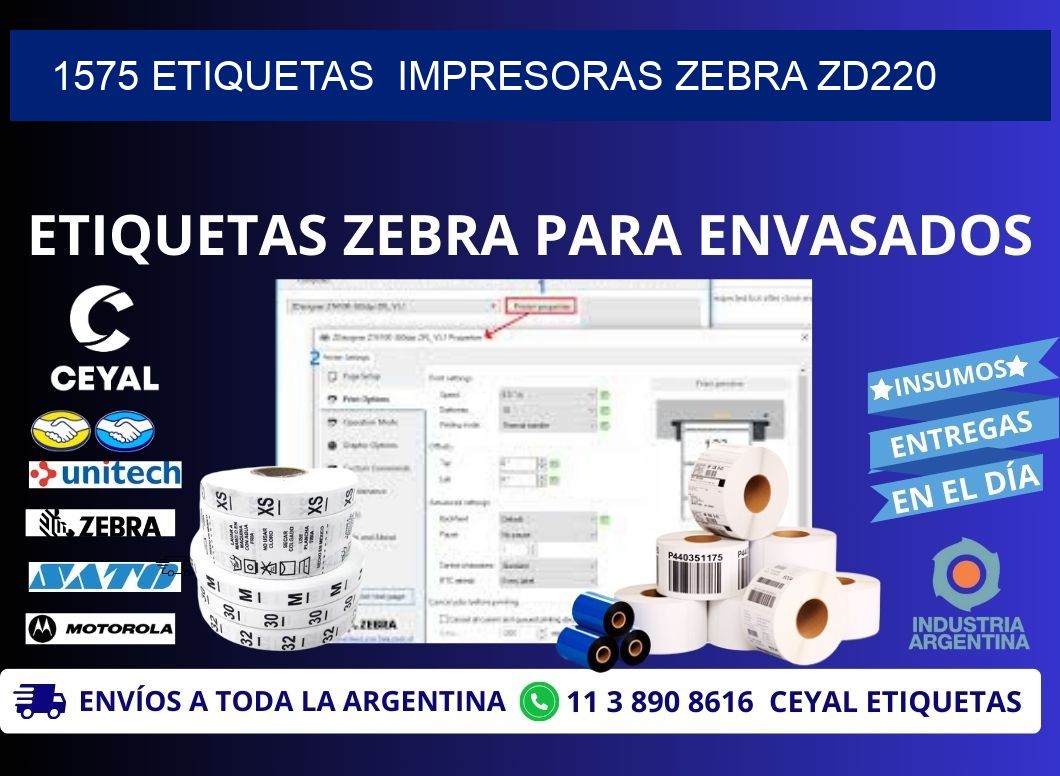 1575 etiquetas  impresoras zebra zd220